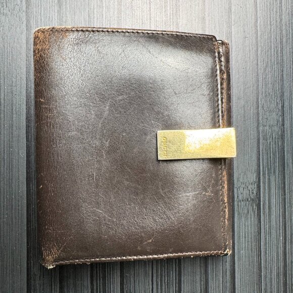 Gucci Other - GUCCI Bi-fold Wallet Dark Brown G Logo Used|Authentic